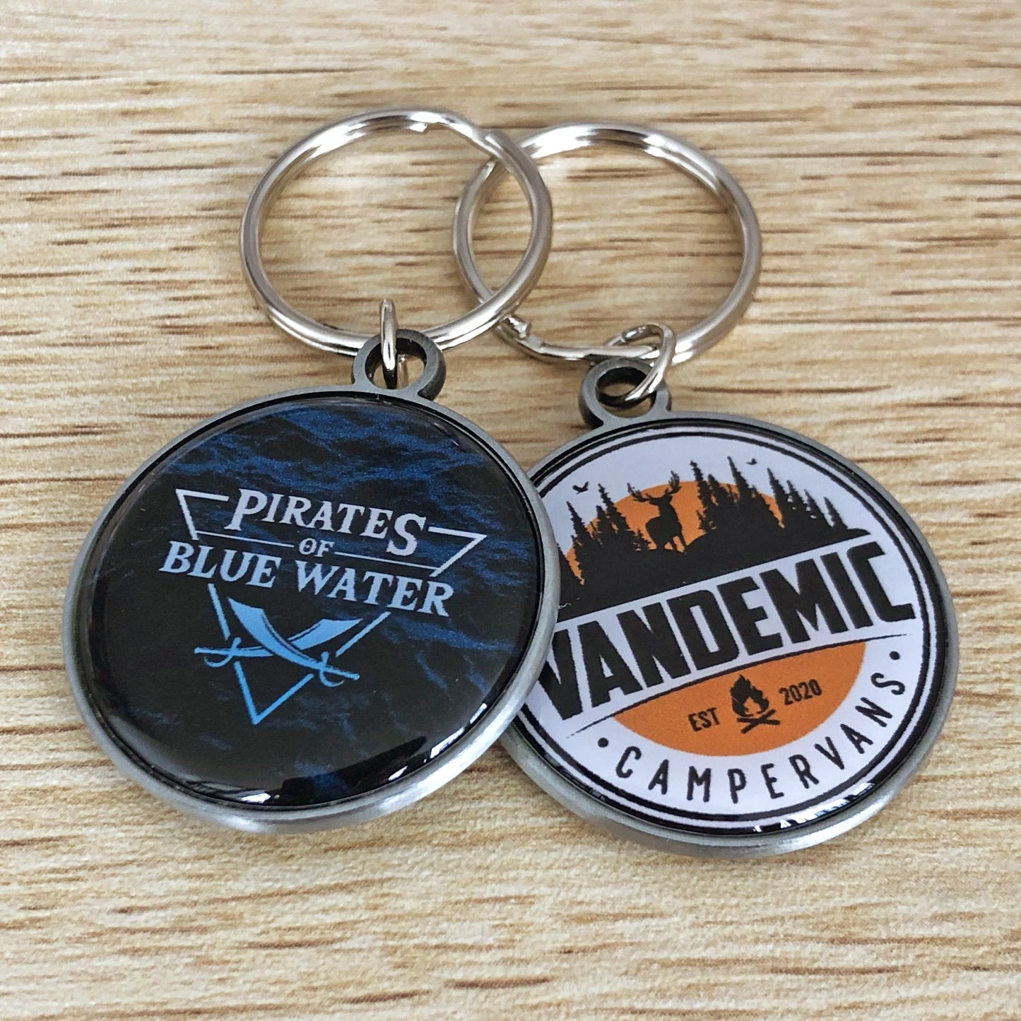 Dual-Sided Doming Metal Keychain