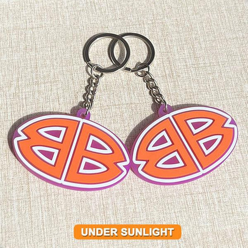 Custom Double-Sided 3D UV Color-Changing Rubber Keychain