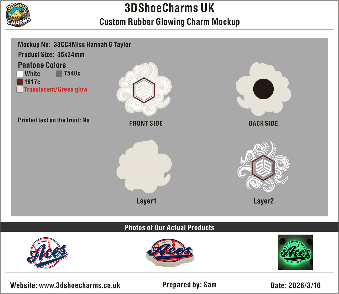 Custom Glow-in-the-Dark Clog Charms- 33CC4Miss Hannah G Taylor260316