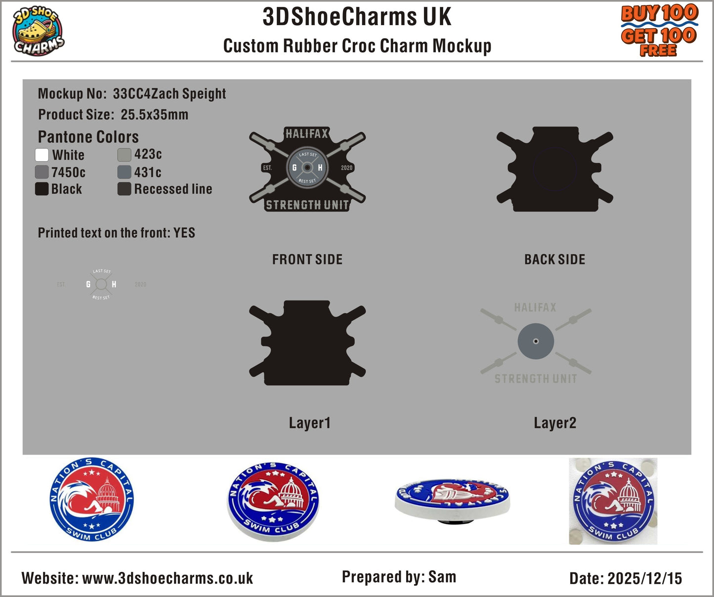 Custom 3D Rubber Clog Charms - 33CC4Zach Speight251215