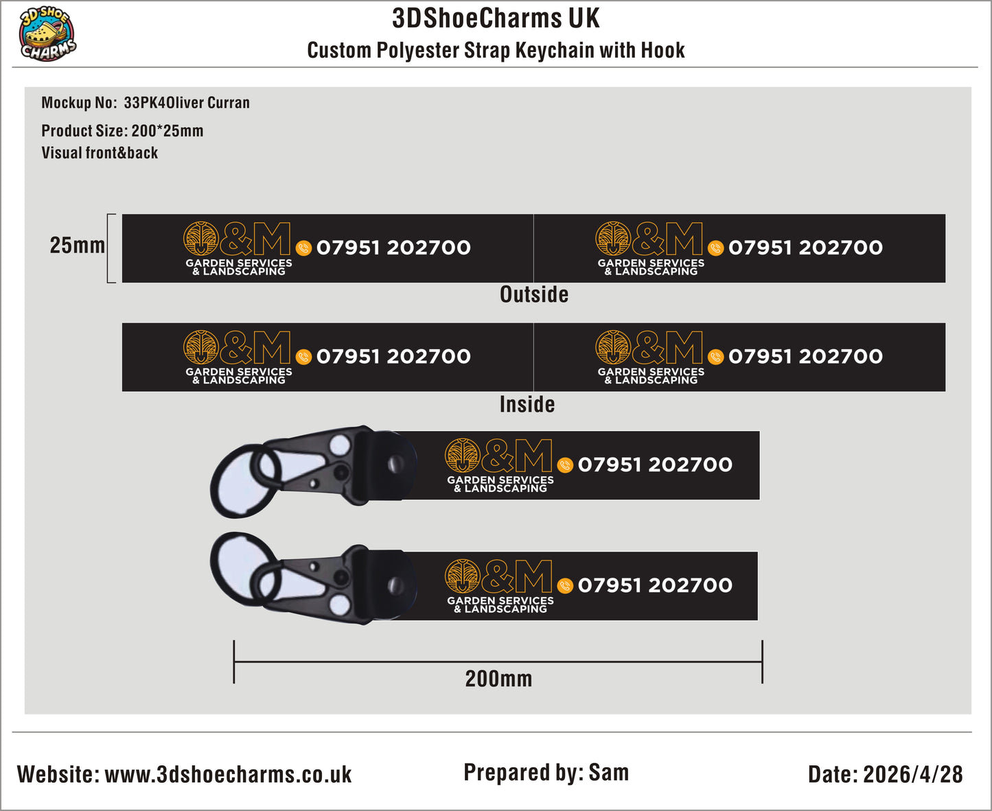 Custom Polyester Strap Keychain with Hook - 20260429 - 33