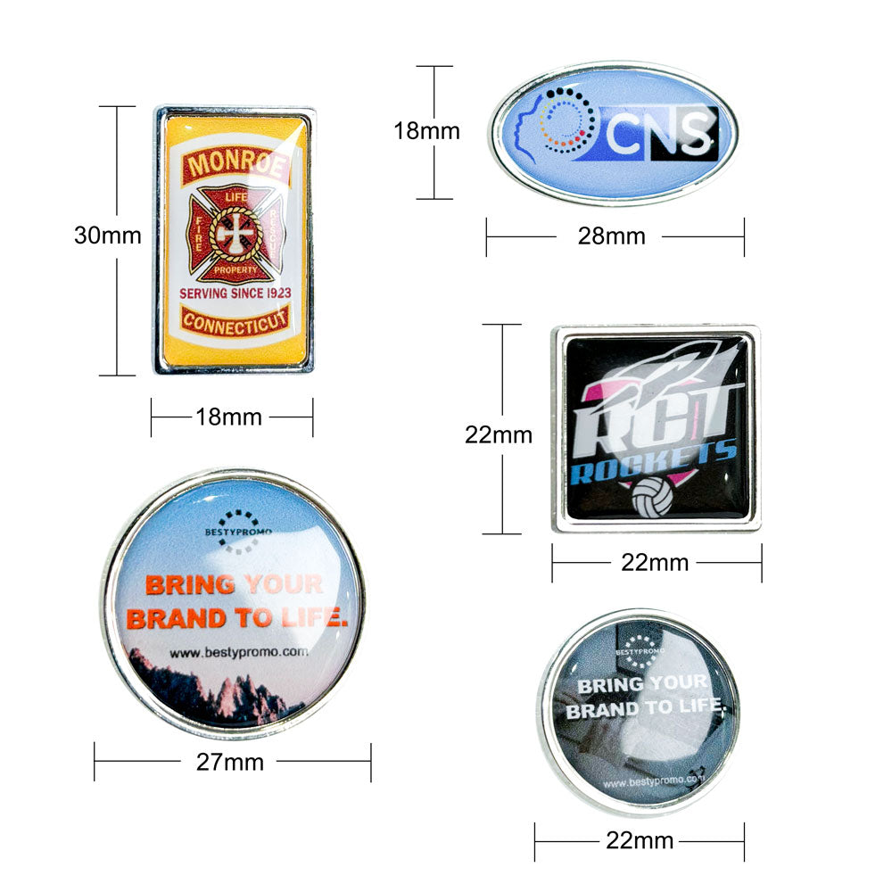 Custom Epoxy Metal Clog Charms - Free Design Proof & Quote