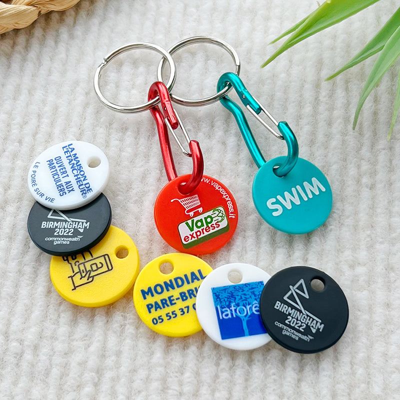 Custom Plastic Shopping Trolley Token Keychain