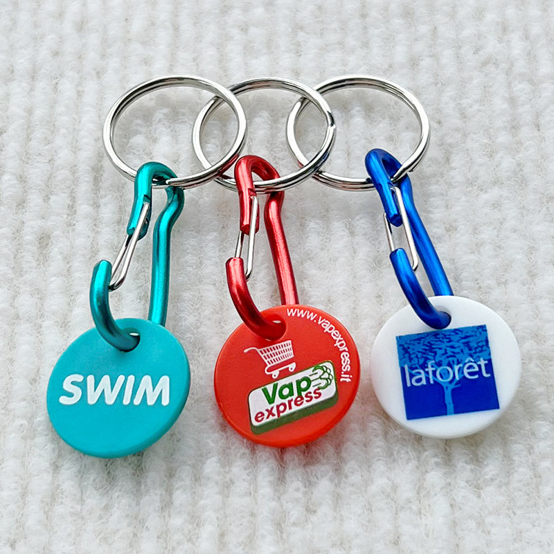 Custom Plastic Shopping Trolley Token Keychain