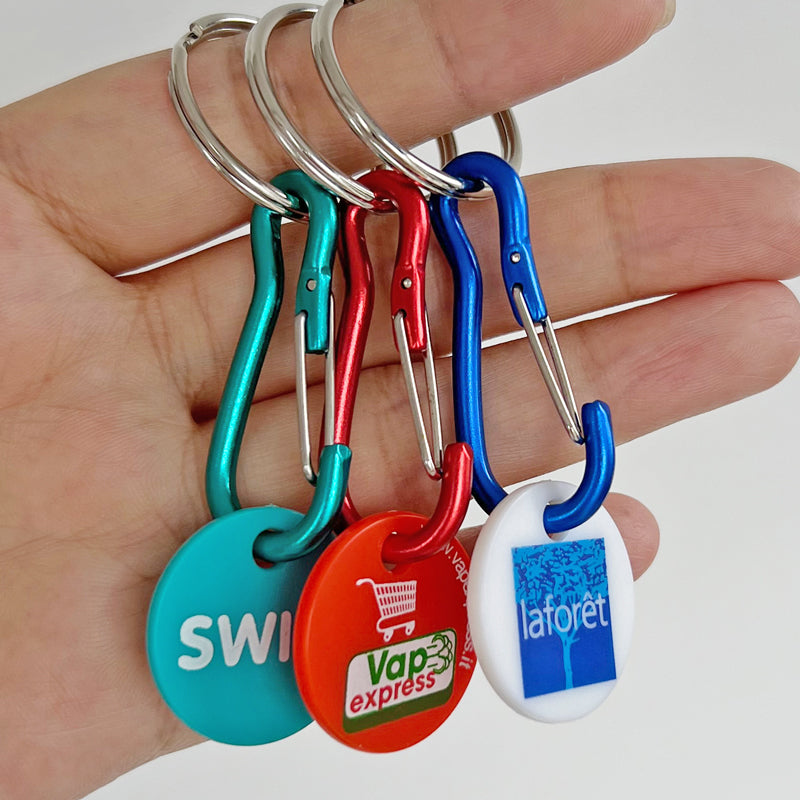 Custom Plastic Shopping Trolley Token Keychain