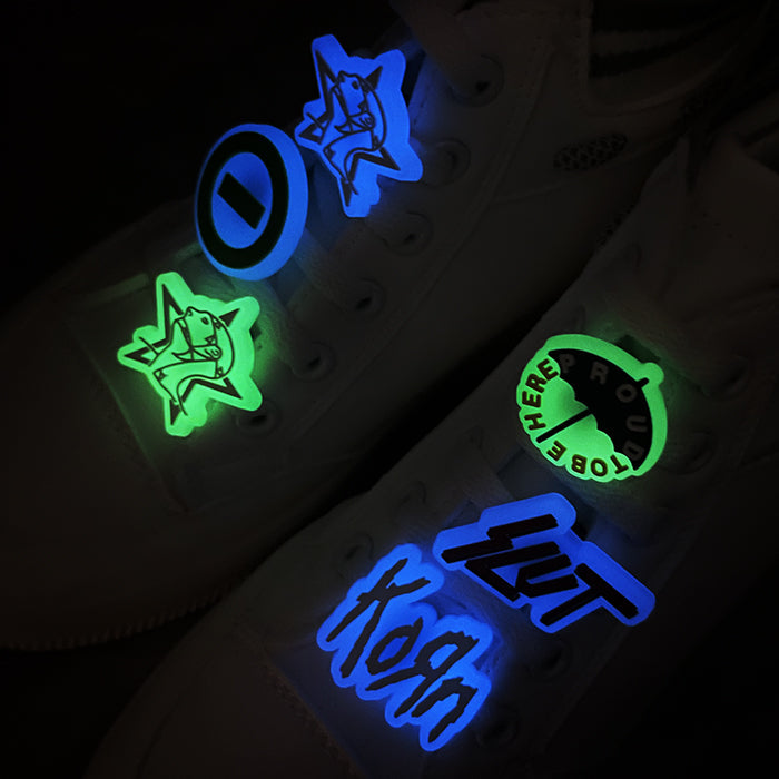 Custom Glow-in-the-Dark Clip Shoe Charms - Free Design Proof & Quote