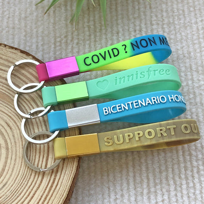 Custom Silicone Wristband Keychains