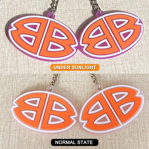 Custom Double-Sided 3D UV Color-Changing Rubber Keychain