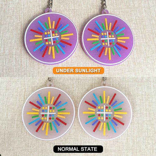 Custom Double-Sided 3D UV Color-Changing Rubber Keychain