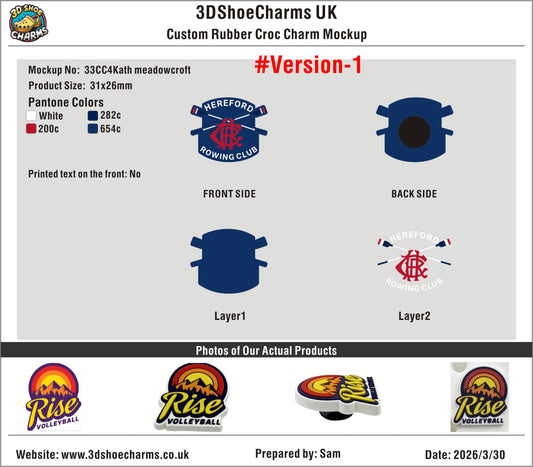 Custom 3D Rubber Clog Charms - 33CC4Kath meadowcroft260314