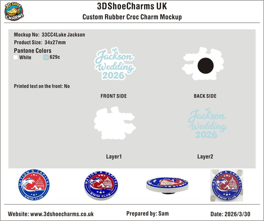 Custom 3D Rubber Clog Charms - 33CC4Luke Jackson260330