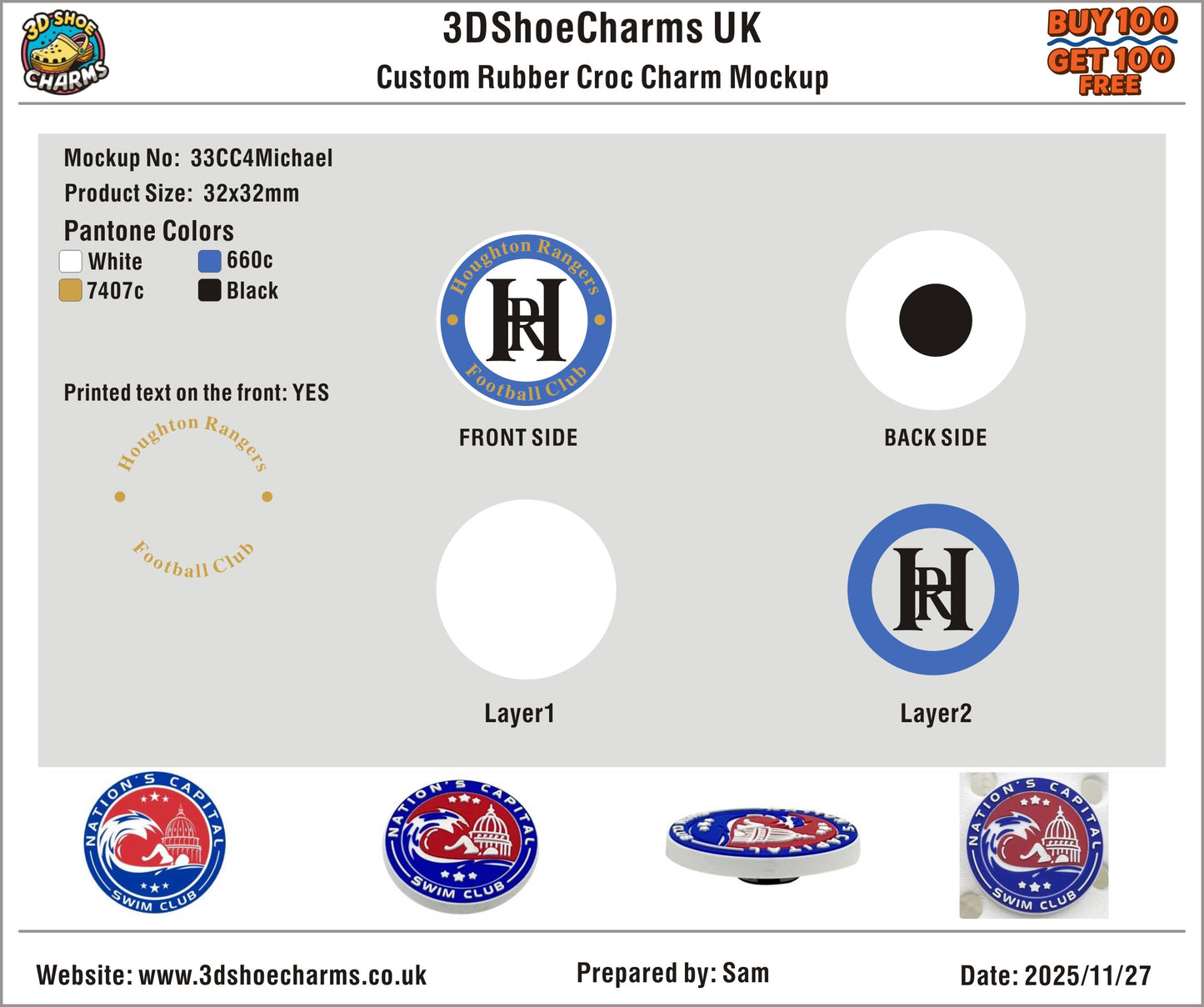 Custom 3D Rubber Clog Charms - 33CC4Michael251127