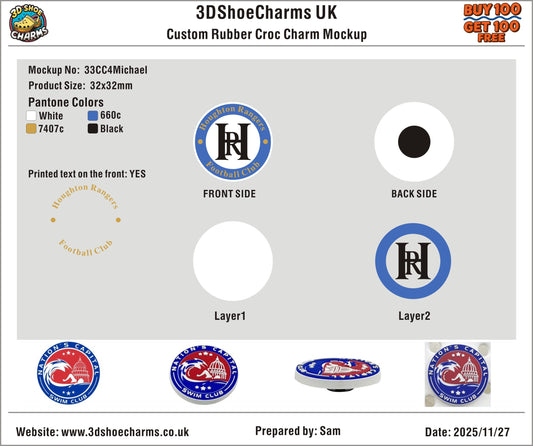 Custom 3D Rubber Clog Charms - 33CC4Michael251127