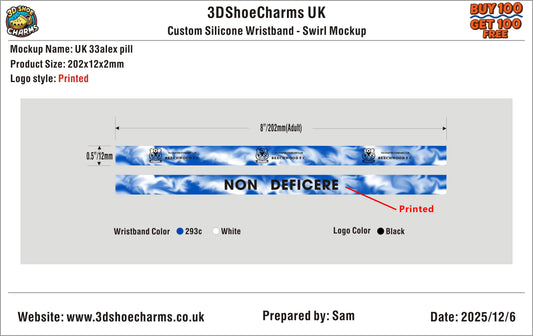 Custom Silicone Wristbands - Swirl - 33SW4alex pill251206