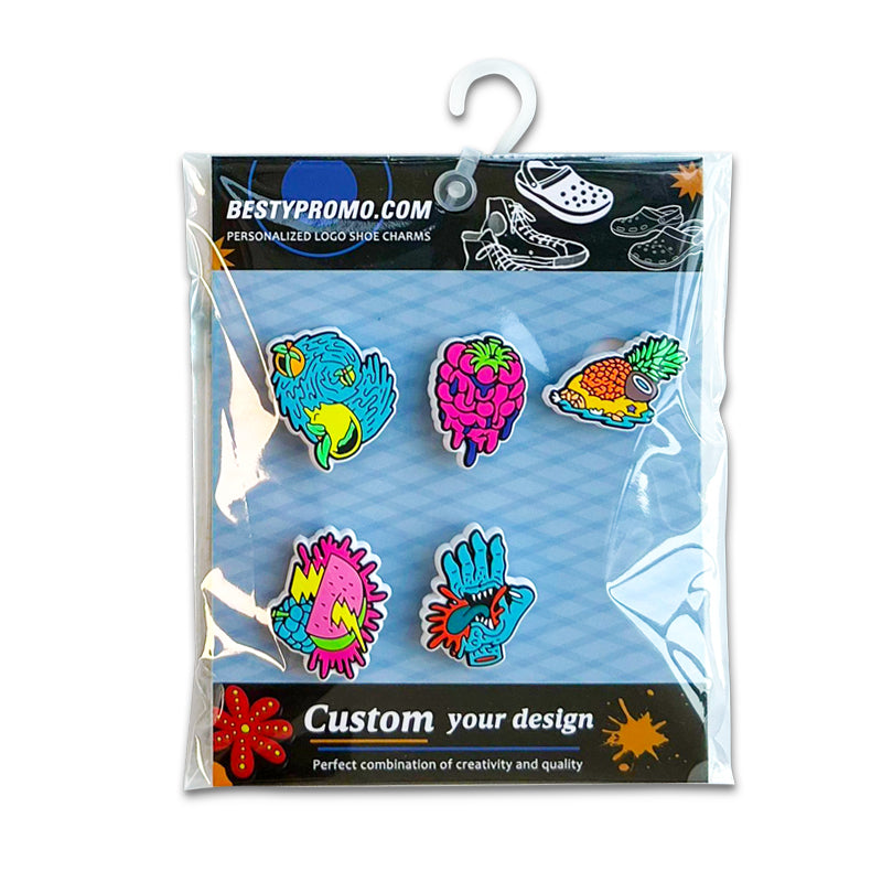 3D Rubber Clog Charms - Set of 5