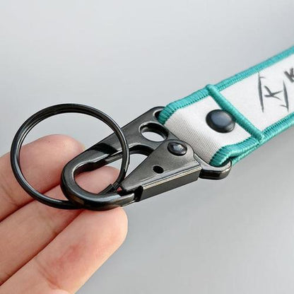 Custom Woven Keychain with Eagle Hook