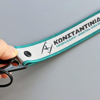 Custom Woven Keychain with Eagle Hook