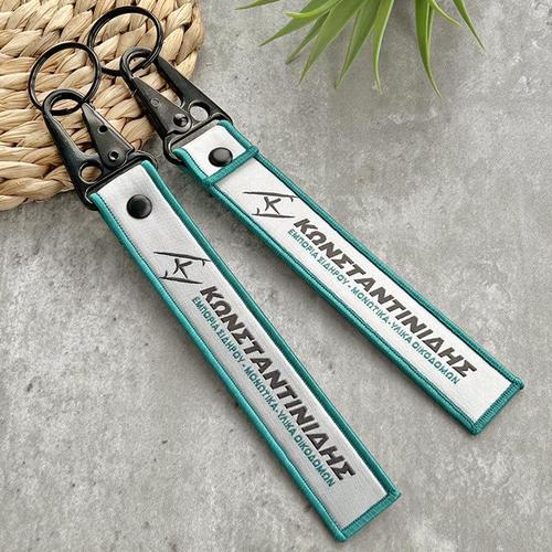 Custom Woven Keychain with Eagle Hook