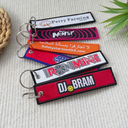 Custom Double-Sided Woven Flight Key Tag - Order Online