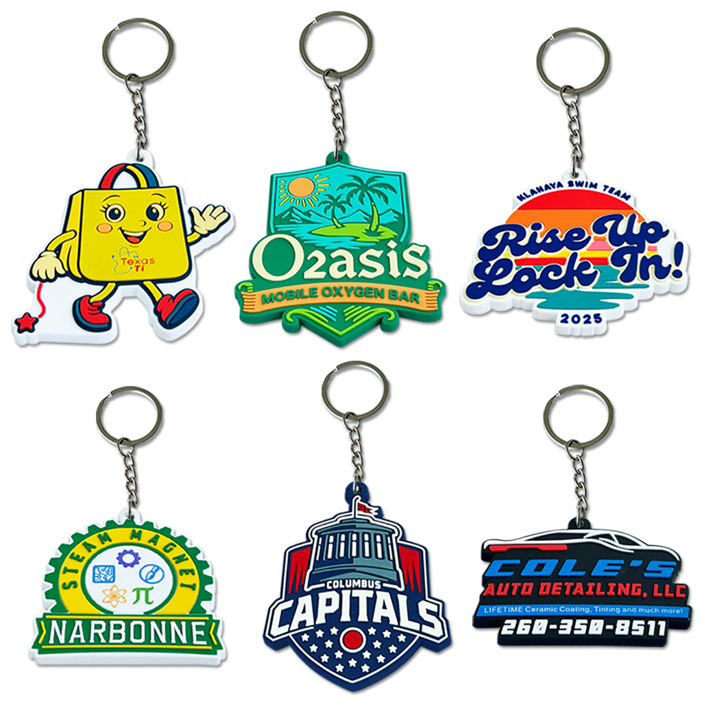 Custom 3D Rubber keychains -  Free Design Proof & Quote