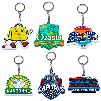 Custom 3D Rubber keychains -  Free Design Proof & Quote